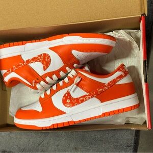 Nike Rush Orange/White Dunk Low Sneakers